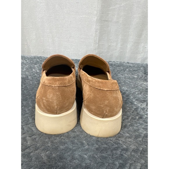 Dolce Vita Womens Tan Suede Chunky Lug Sole Penny Loafers Platform Shoes Size 8 - Picture 4 of 7